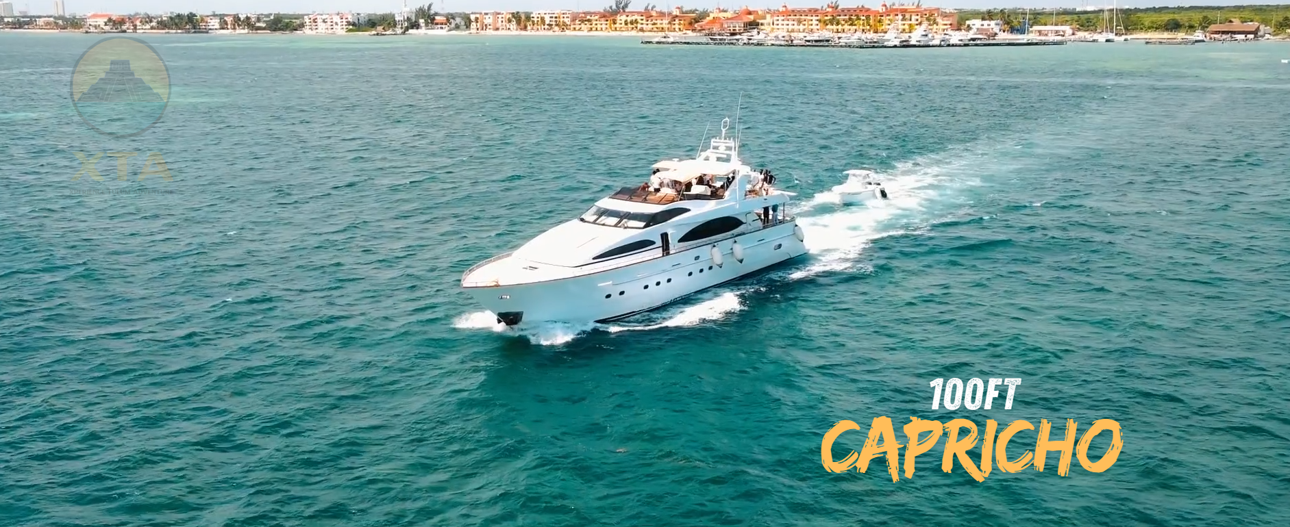 capricho 100ft mega yacht rental cancun